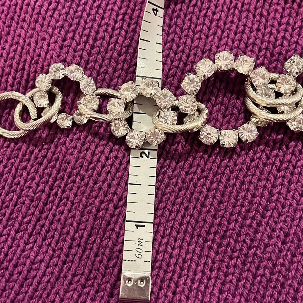 Unique Rhinestone Statement Necklace with Graduated Rhinestone Circles - Picture 13 of 14